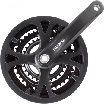 Шатуны SUNTOUR CW14-XCC-T102 PB IBG 42Tx34Tx24T на 7/8 скор, длина 160мм, с защитой, под кварат, чёрные