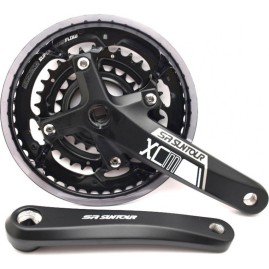 Шатуны SUNTOUR CW15-XCM-T420 PB SQ 40Т(Aл)х30T(Ст)х22T(Ст) на 10 скор, длина 175мм, под кварат, черные